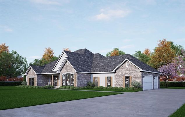 Attached, Exterior, Facade, Brick Facade, French Provincial