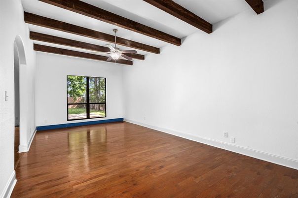 Empty room, Interior, Wooden Beams, Wood Texture Flooring