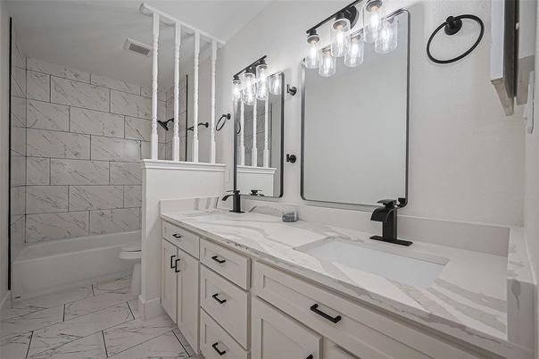 Bathroom, Dual Sink Vanities, Interior, Marble, Marble Walls