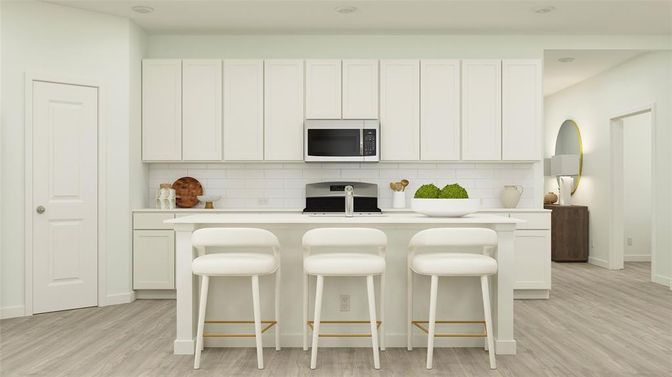 Interior, Kitchen, Recessed Lighting, Wood Texture Flooring
