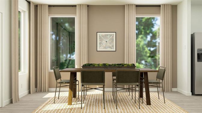Dining room, Interior, Wood Texture Flooring