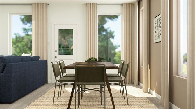 Dining room, Interior, Wood Texture Flooring
