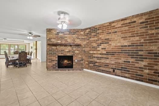 Dining room, Fireplace, Interior, Stone Walls