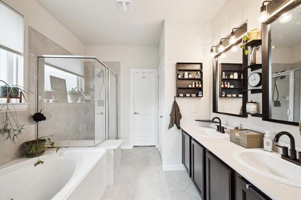 Bathroom, Dual Sink Vanities, Glass Shower, Interior