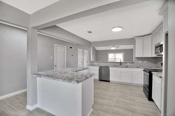 Interior, Kitchen, Wood Texture Flooring