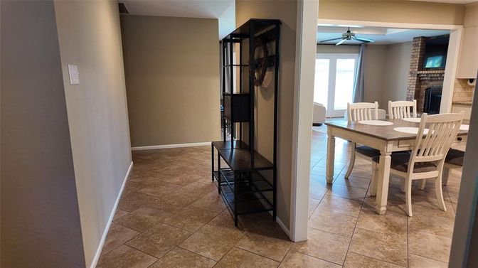 Dining room, Fireplace, Interior, Stone Walls