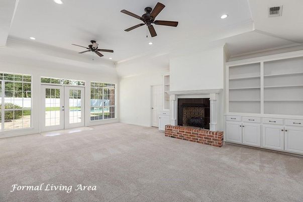 Empty room, Fireplace, Interior, Recessed Lighting