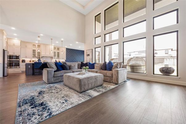 Interior, Kitchen, Living room, Pendant Lights, Recessed Lighting, Stainless Steel Appliances, Wood Texture Flooring