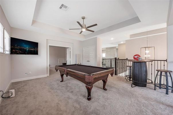 Billiard Table, Game Room, Interior, Pendant Lights, Recessed Lighting