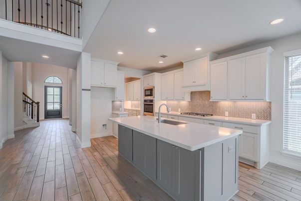 Interior, Kitchen, Recessed Lighting, Wood Texture Flooring