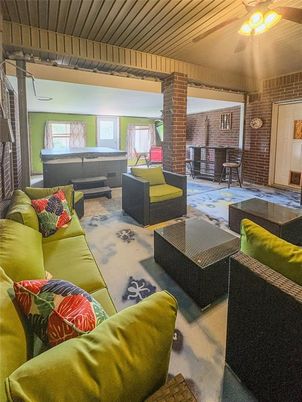 Interior, Living room, Stone Walls