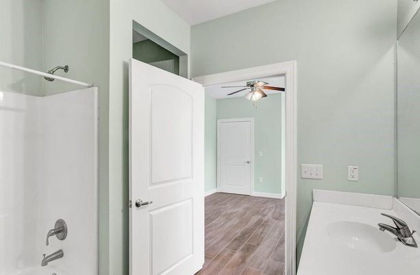 Bathroom, Interior, Wood Texture Flooring