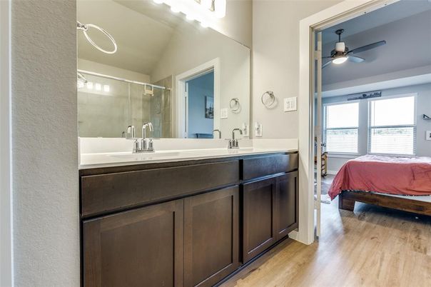 Bathroom, Bedroom, Dual Sink Vanities, Interior, Wood Texture Flooring