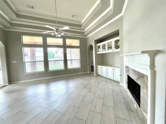 Empty room, Fireplace, Interior, Wood Texture Flooring