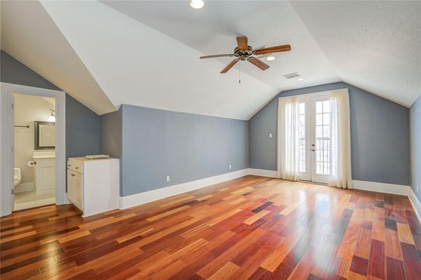 Bathroom, Empty room, Interior, Recessed Lighting, Wood Texture Flooring