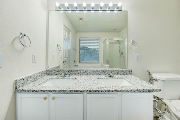 Bathroom, Dual Sink Vanities, Glass Shower, Interior