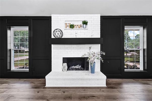 Fireplace, Interior, Wood Texture Flooring