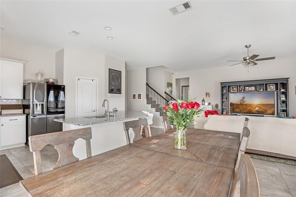 Dining room, Interior, Kitchen, Living room, Recessed Lighting