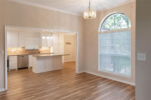 Interior, Kitchen, Pendant Lights, Wood Texture Flooring