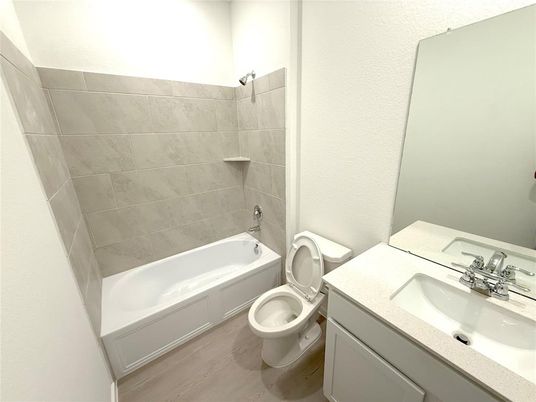 Bathroom, Dual Sink Vanities, Interior, Wood Texture Flooring