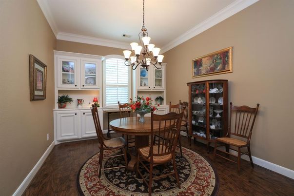 Chandelier, Dining room, Interior, Wood Texture Flooring