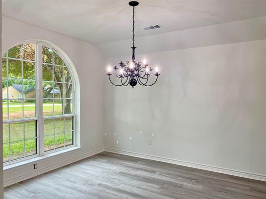 Chandelier, Empty room, Interior, Wood Texture Flooring