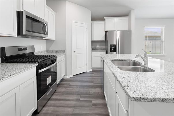 Interior, Kitchen, Stainless Steel Appliances, Wood Texture Flooring