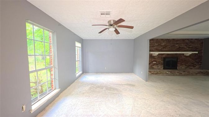 Empty room, Fireplace, Interior, Stone Walls
