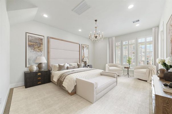 Bedroom, Chandelier, Interior, Recessed Lighting