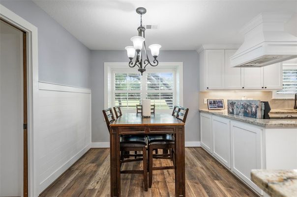Chandelier, Dining room, Interior, Wood Texture Flooring