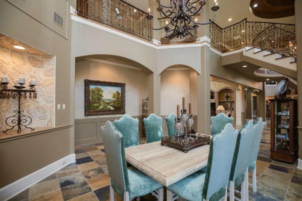 Chandelier, Dining room, Interior, Recessed Lighting