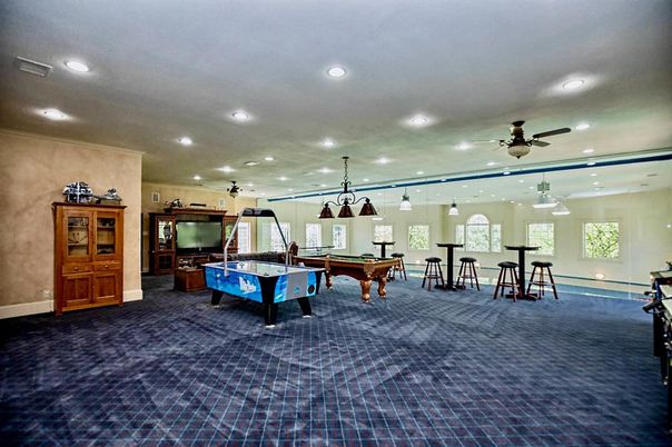 Billiard Table, Game Room, Interior, Pendant Lights, Recessed Lighting