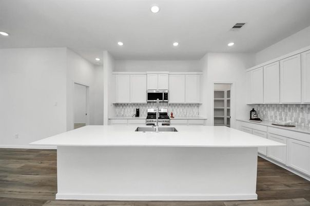 Interior, Kitchen, Recessed Lighting, Wood Texture Flooring
