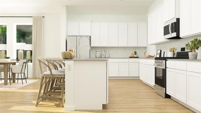 Interior, Kitchen, Wood Texture Flooring
