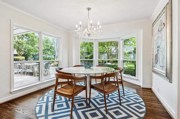 Chandelier, Dining room, Interior, Wood Texture Flooring