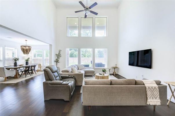 Chandelier, Dining room, Interior, Living room, Pendant Lights, Wood Texture Flooring