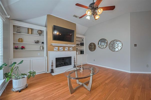 Fireplace, Interior, Wood Texture Flooring