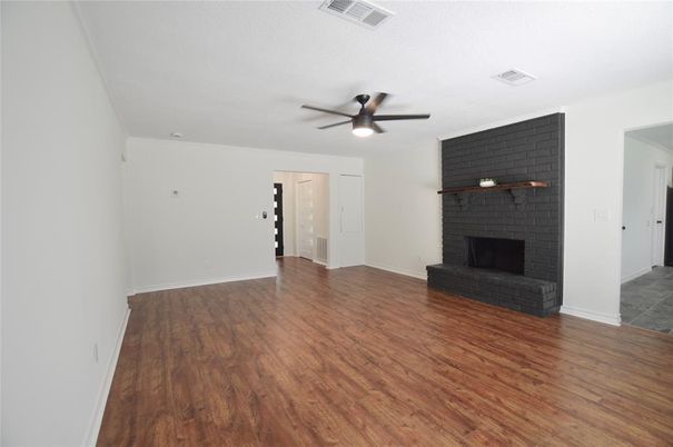 Empty room, Fireplace, Interior, Wood Texture Flooring