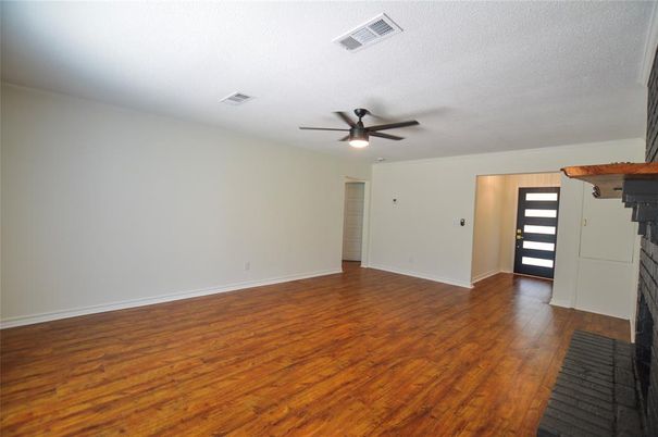 Empty room, Fireplace, Interior, Wood Texture Flooring