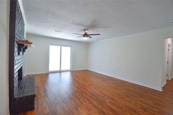 Empty room, Fireplace, Interior, Wood Texture Flooring
