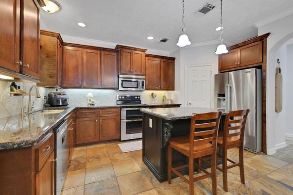 Interior, Kitchen, Pendant Lights, Recessed Lighting, Stainless Steel Appliances