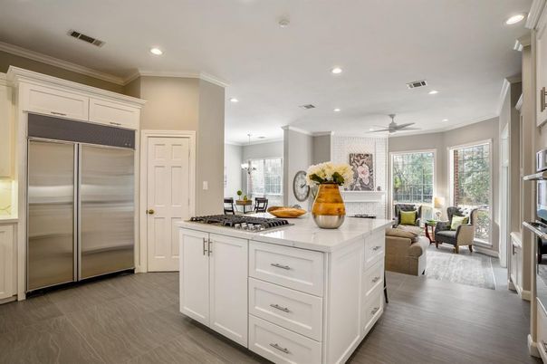 Interior, Kitchen, Living room, Pendant Lights, Recessed Lighting, Stainless Steel Appliances, Wood Texture Flooring