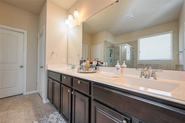 Bathroom, Dual Sink Vanities, Glass Shower, Interior