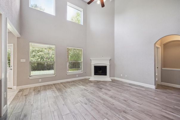Empty room, Fireplace, Interior, Wood Texture Flooring