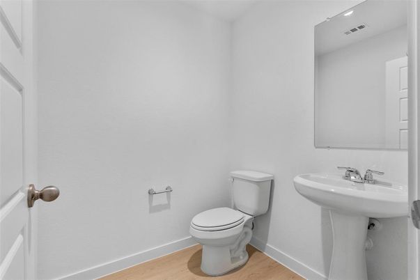 Bathroom, Interior, Recessed Lighting, Wood Texture Flooring