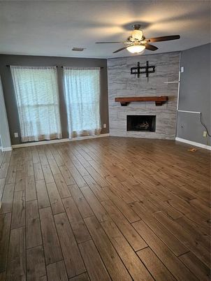 Empty room, Fireplace, Interior, Wood Texture Flooring