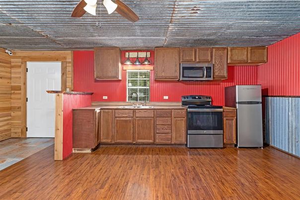 Interior, Kitchen, Wood Texture Flooring