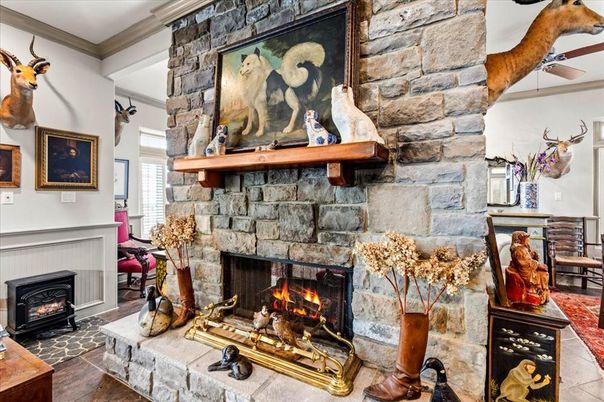 Fireplace, Interior, Stone Walls