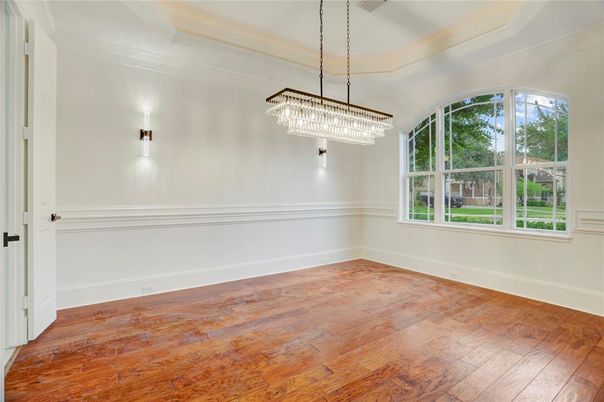 Chandelier, Empty room, Interior, Wood Texture Flooring