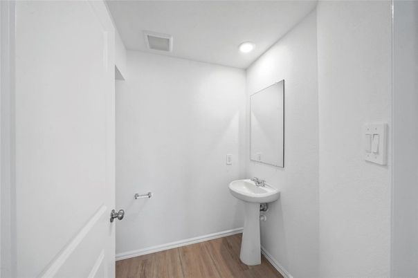 Bathroom, Interior, Recessed Lighting, Wood Texture Flooring